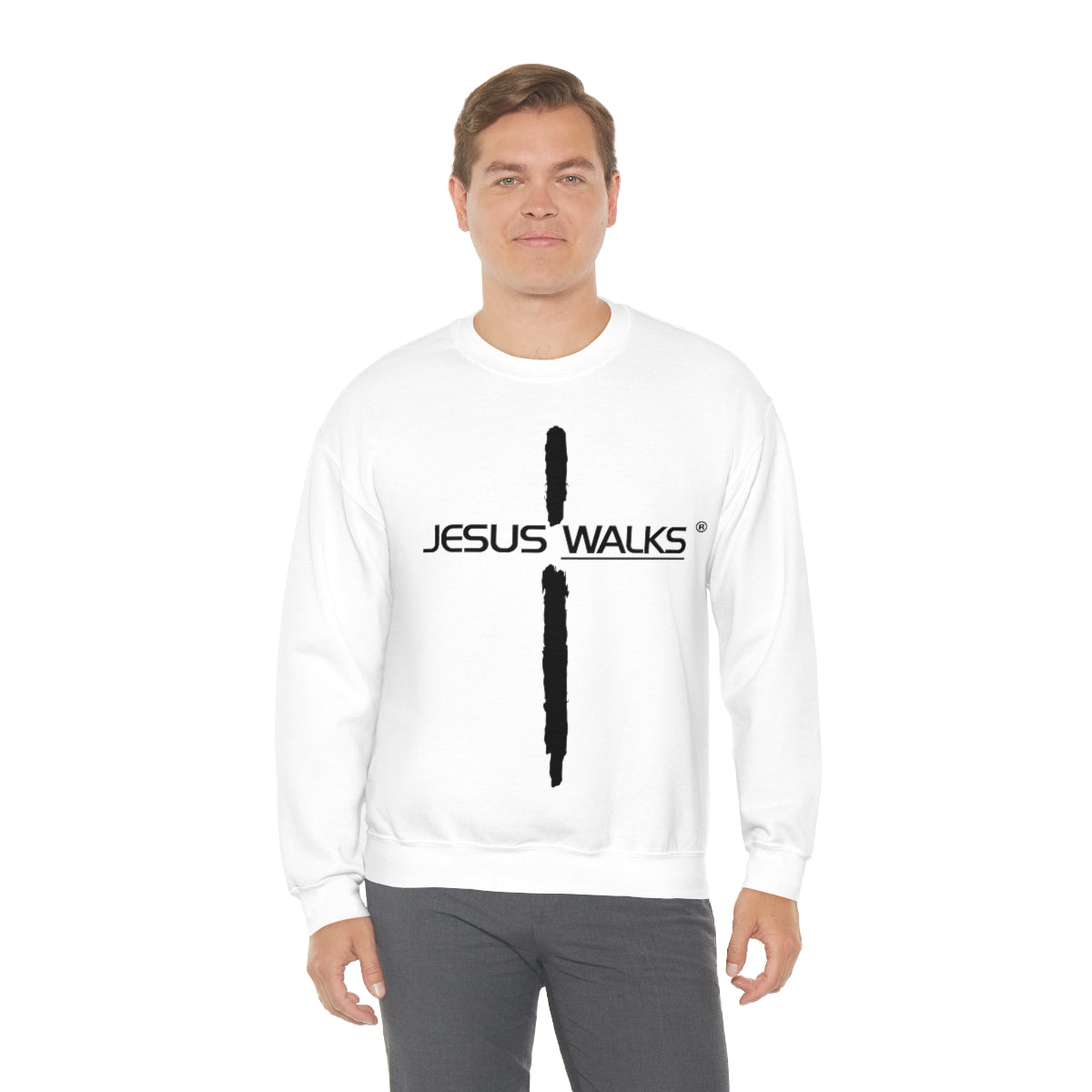 Jesus Walks Unisex Heavy Blend™ Crewneck Sweatshirt