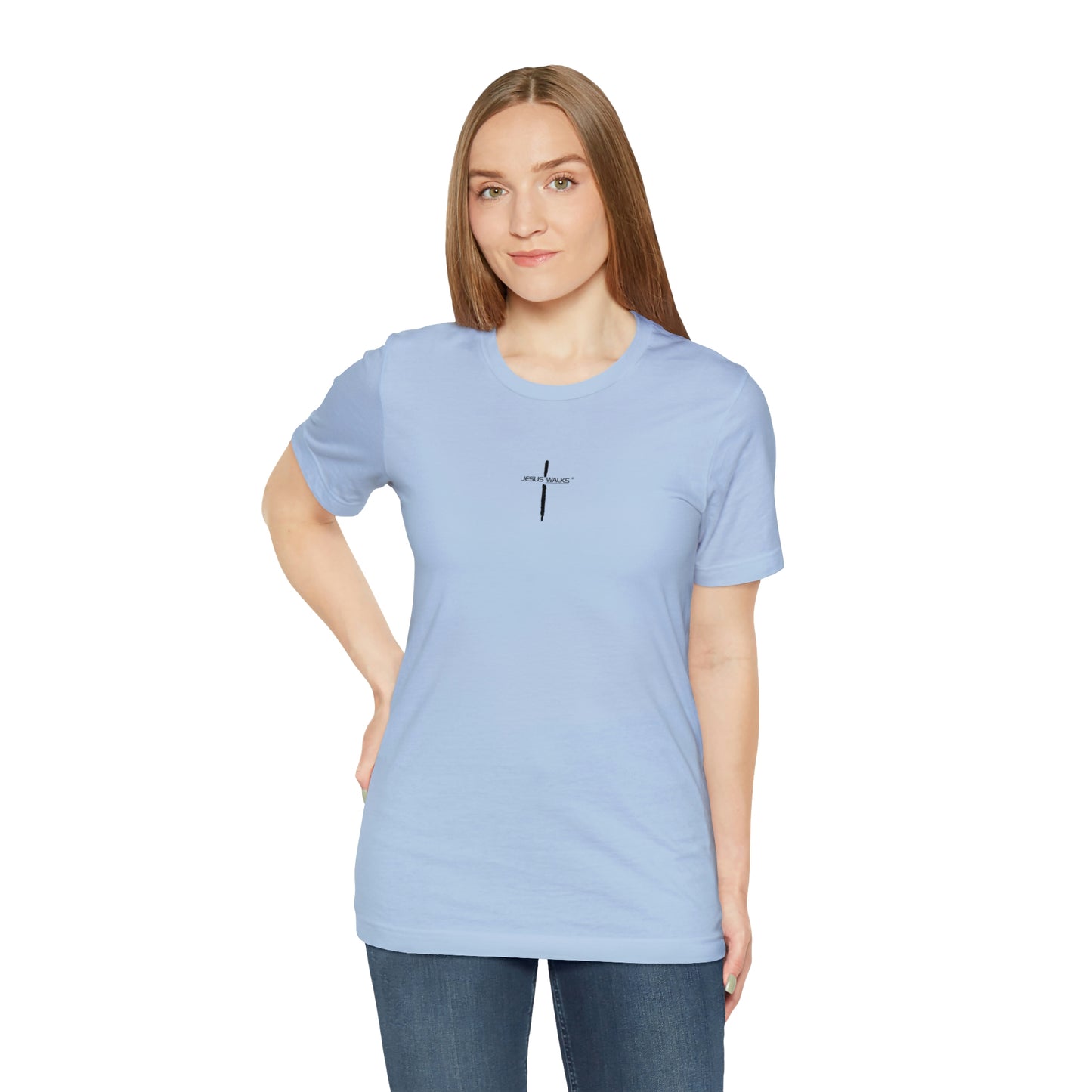Jesus Walks Center Cross Short Sleeve Tee