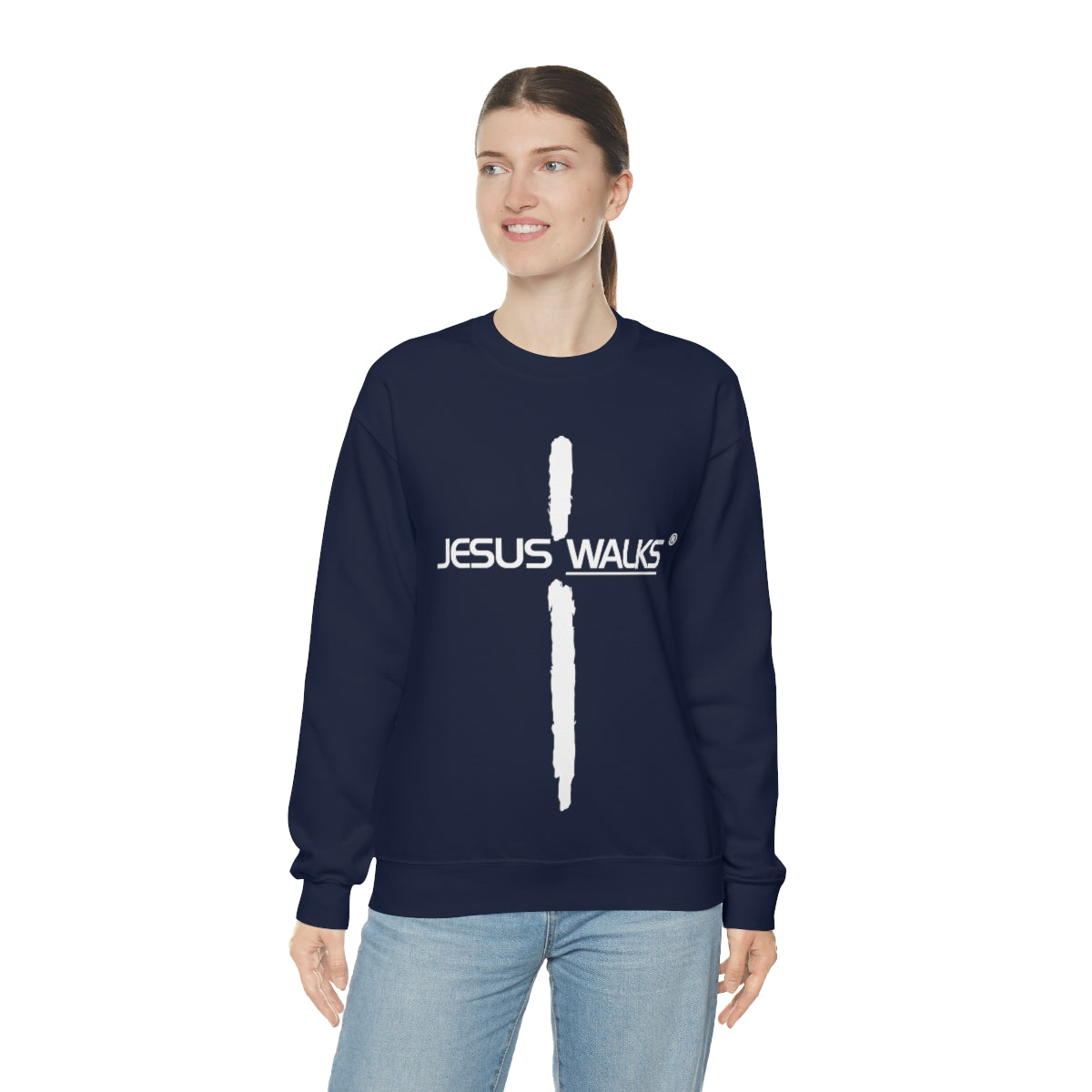 Jesus Walks Unisex Heavy Blend™ Crewneck Sweatshirt