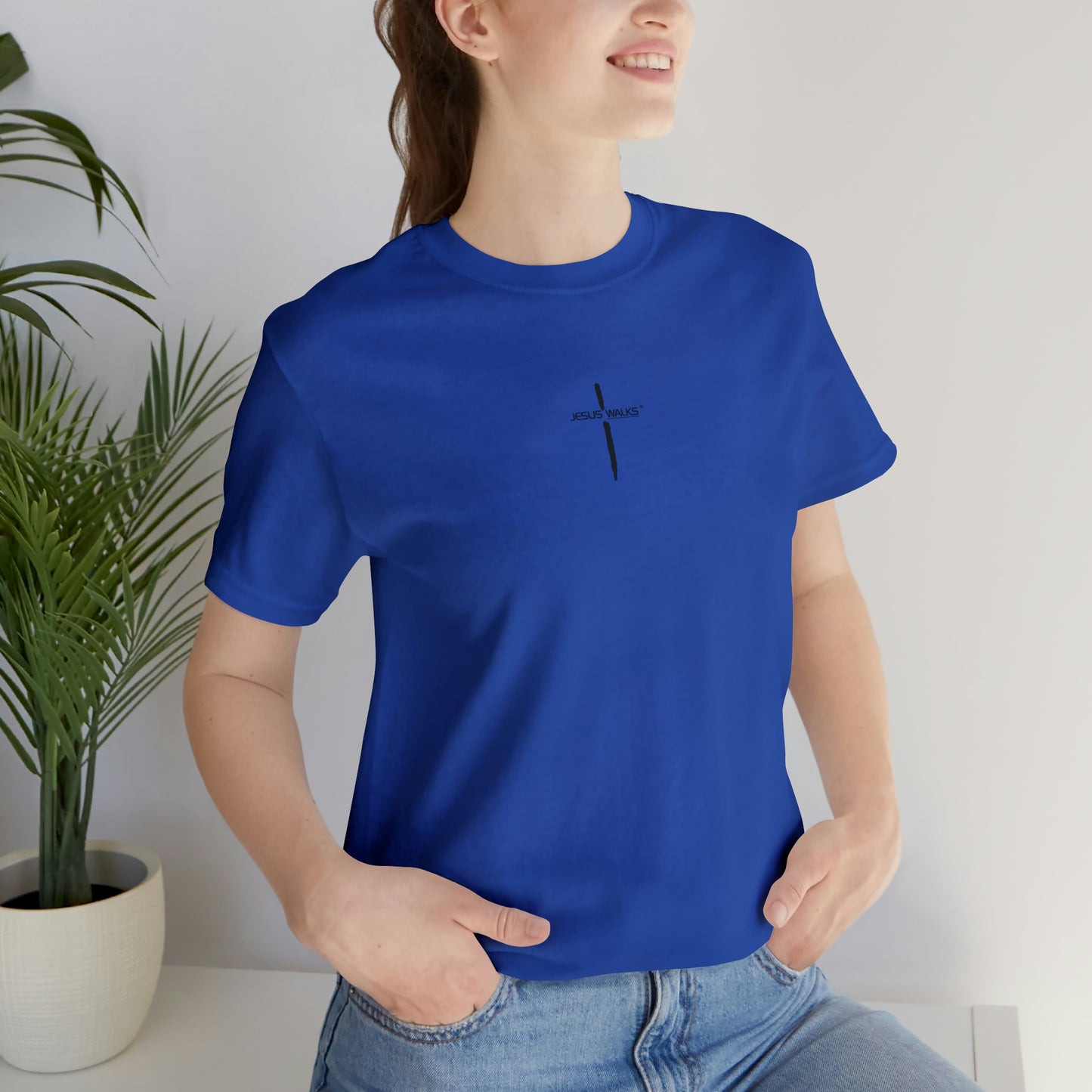 Jesus Walks Center Cross Short Sleeve Tee