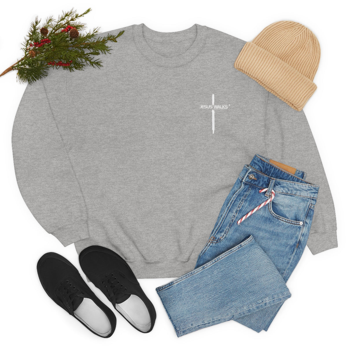 Jesus Walks Unisex Heavy Blend™ Crewneck Sweatshirt