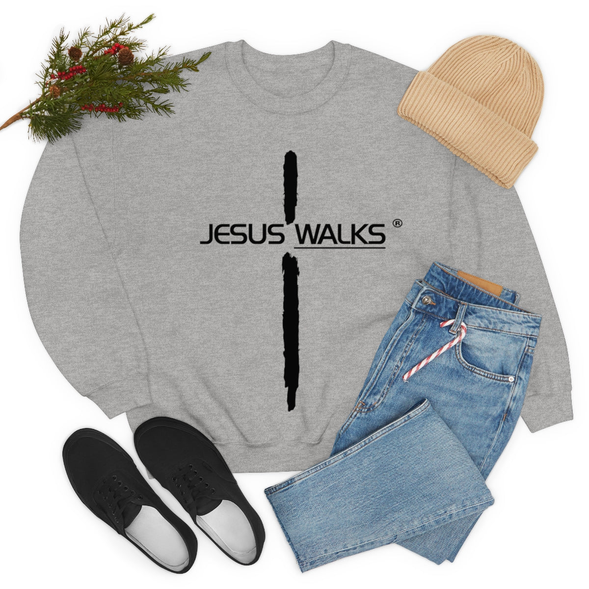 Jesus Walks Unisex Heavy Blend™ Crewneck Sweatshirt