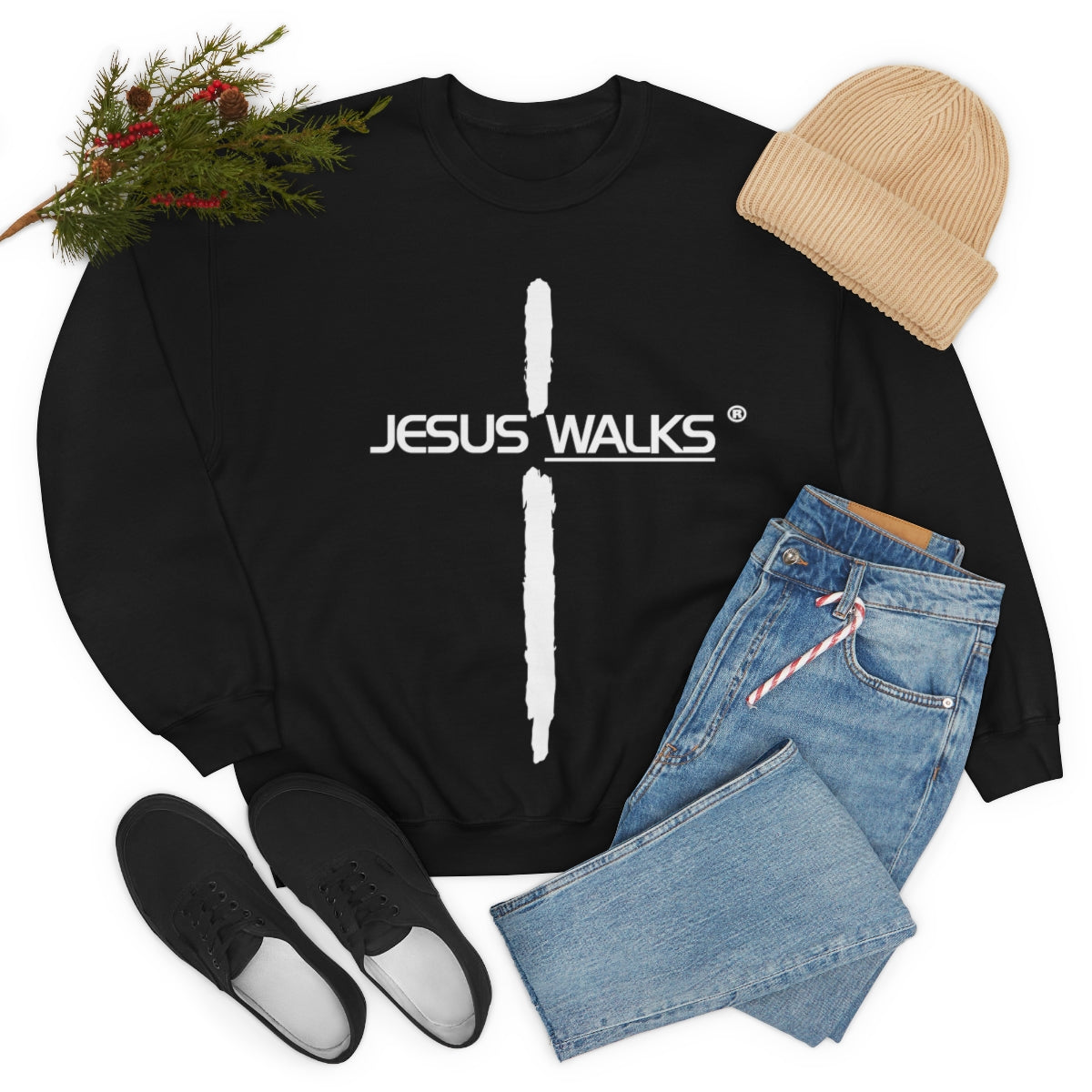 Jesus Walks Unisex Heavy Blend™ Crewneck Sweatshirt