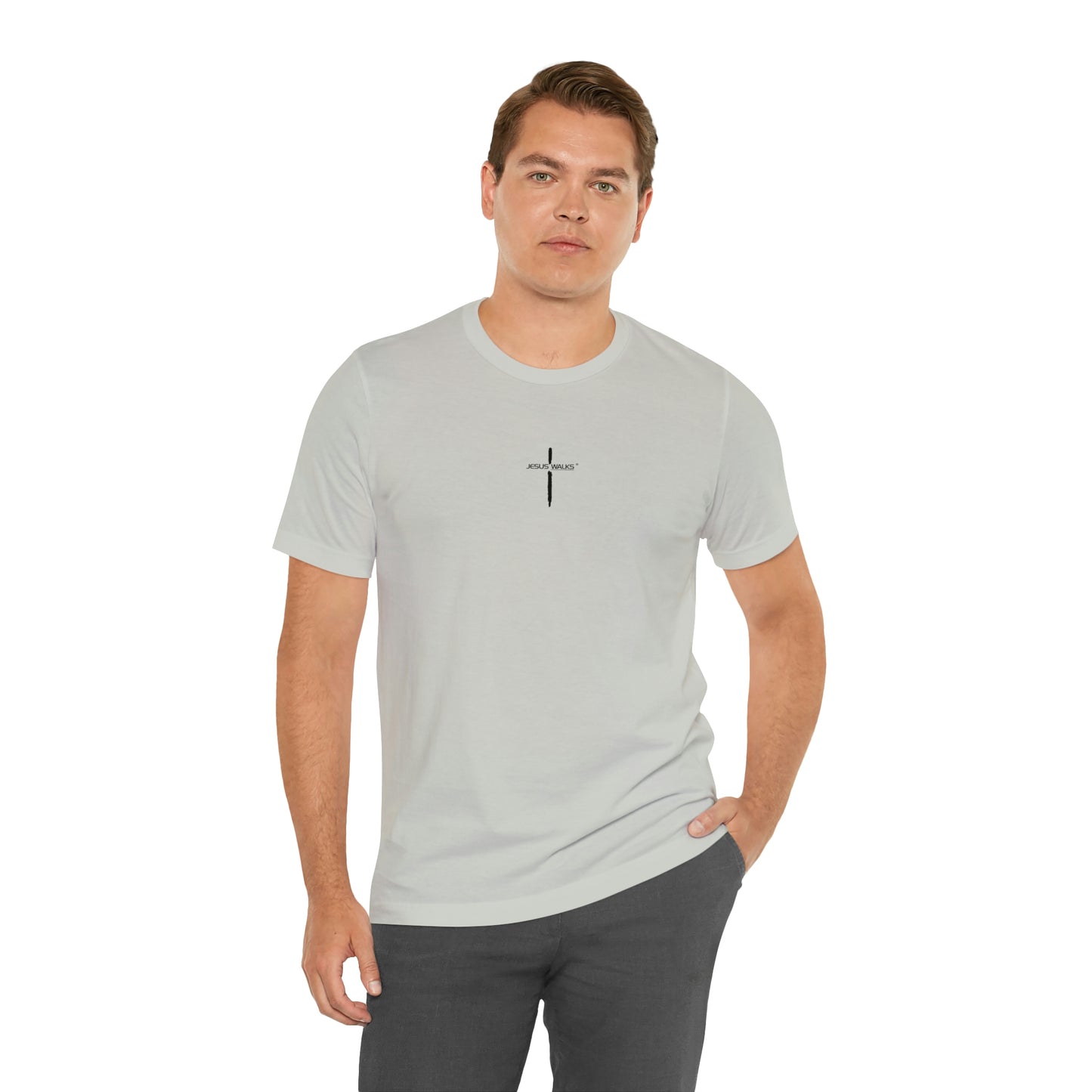 Jesus Walks Center Cross Short Sleeve Tee