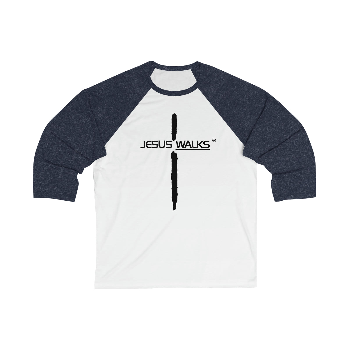 jesus-walks-unisex-3-4-sleeve-baseball-tee. jpg