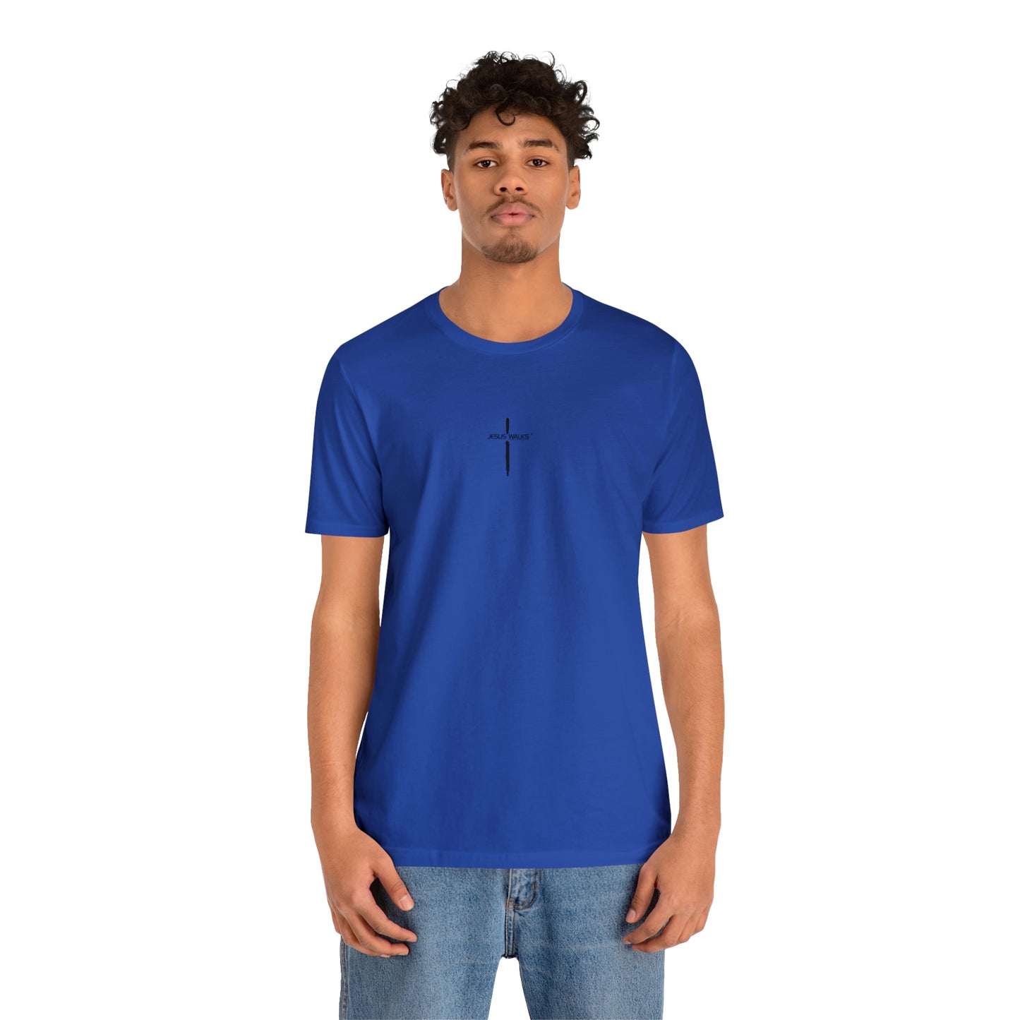 Jesus Walks Center Cross Short Sleeve Tee