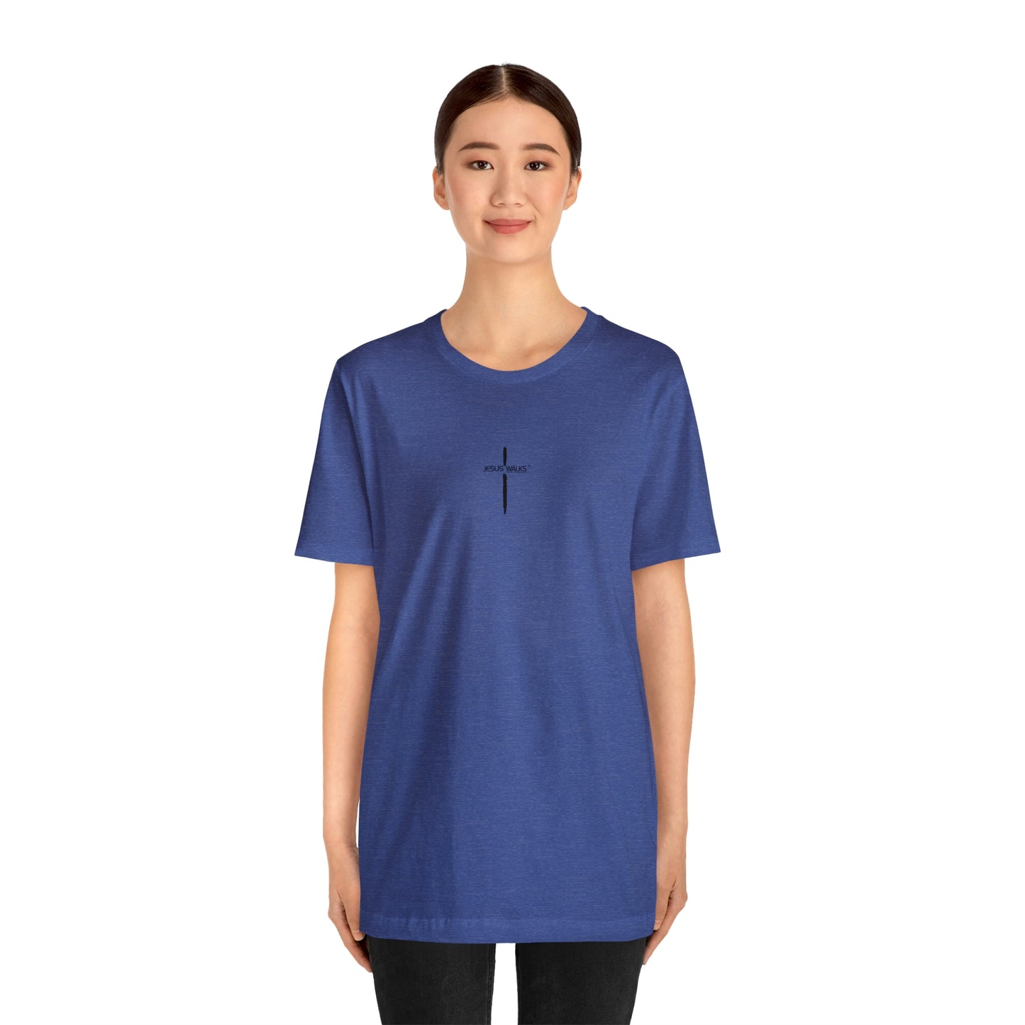 Jesus Walks Center Cross Short Sleeve Tee