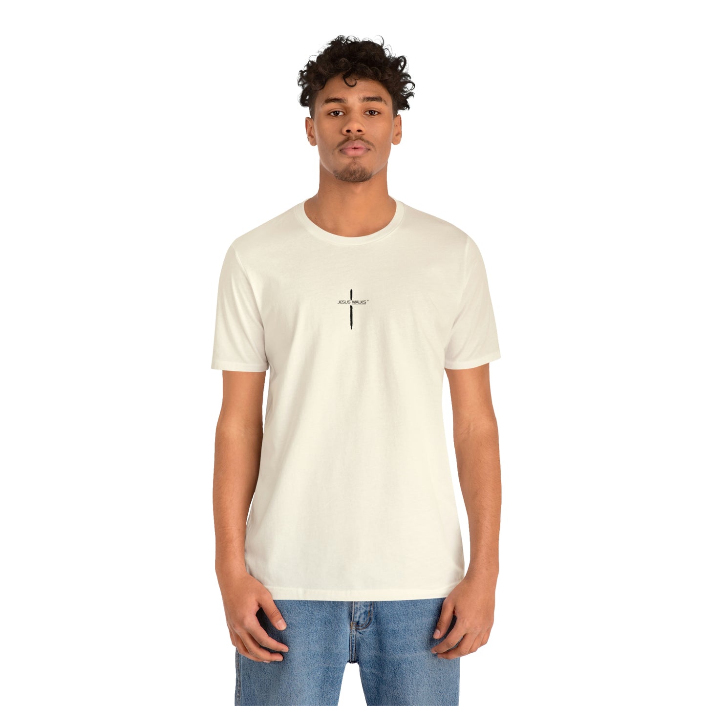Jesus Walks Center Cross Short Sleeve Tee