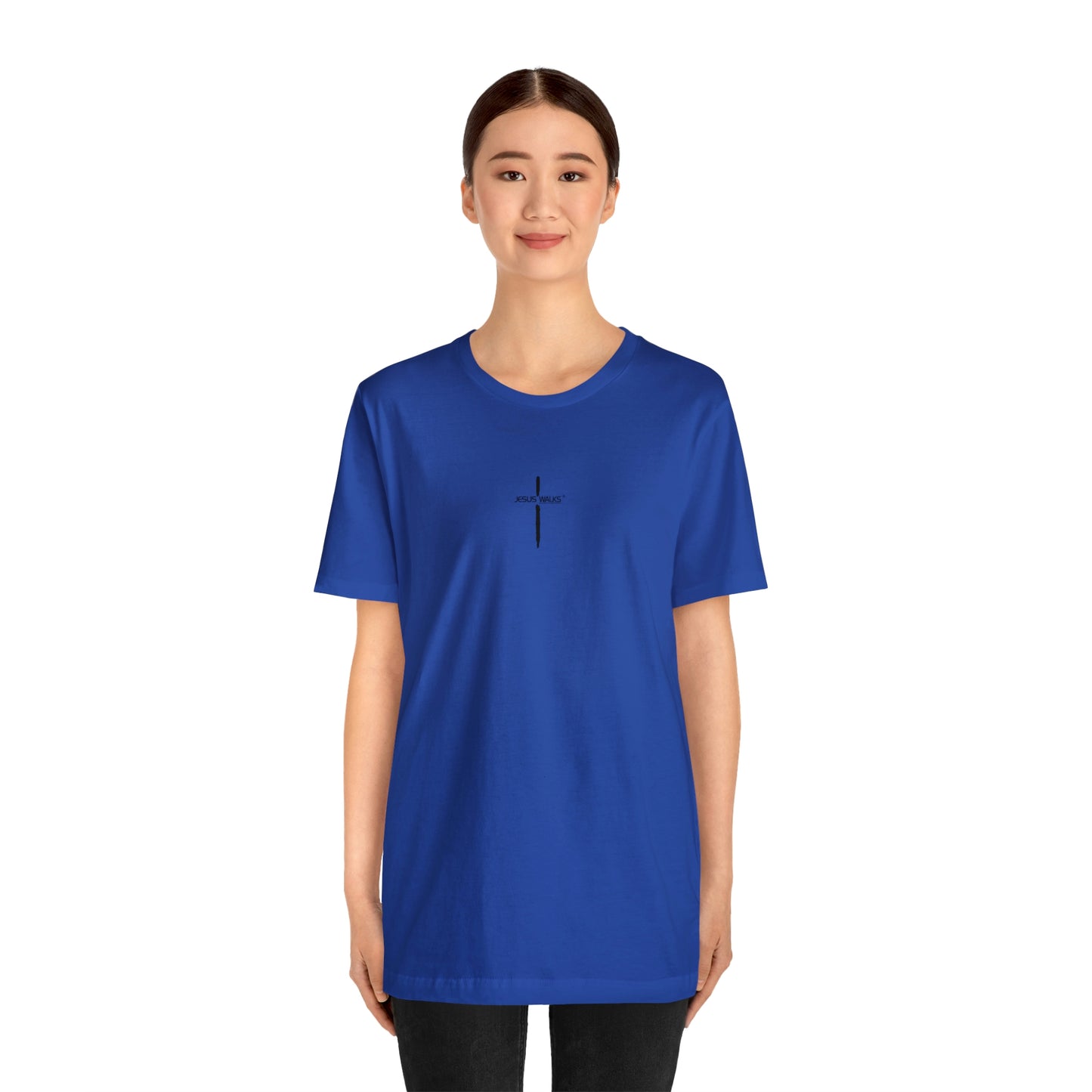 Jesus Walks Center Cross Short Sleeve Tee