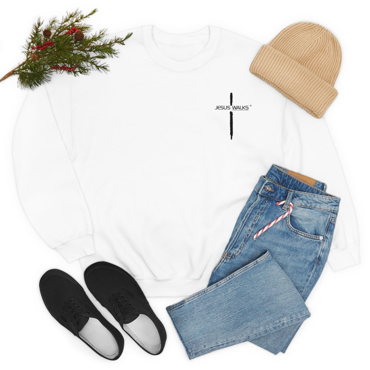 Jesus Walks Unisex Heavy Blend™ Crewneck Sweatshirt