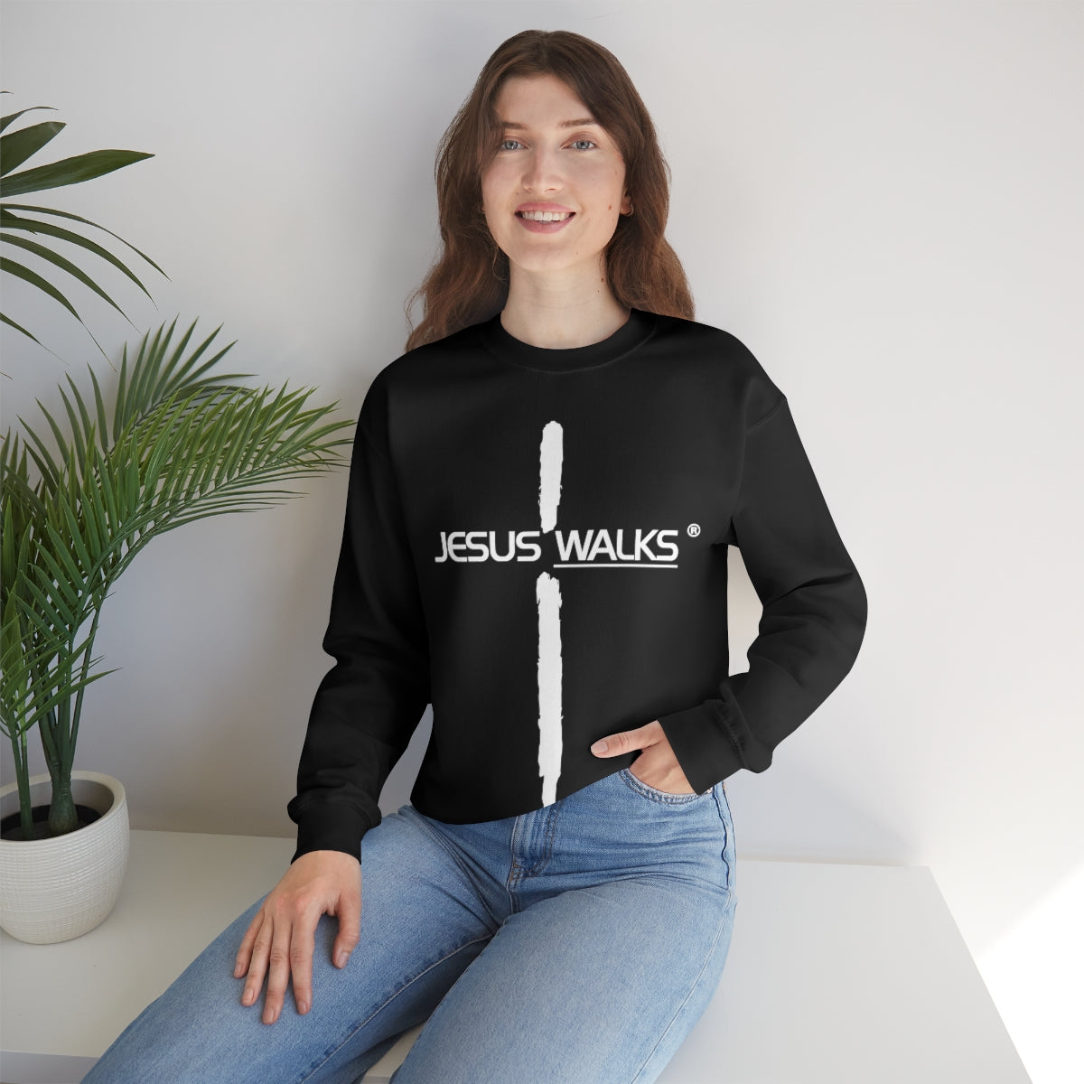 Jesus Walks Unisex Heavy Blend™ Crewneck Sweatshirt