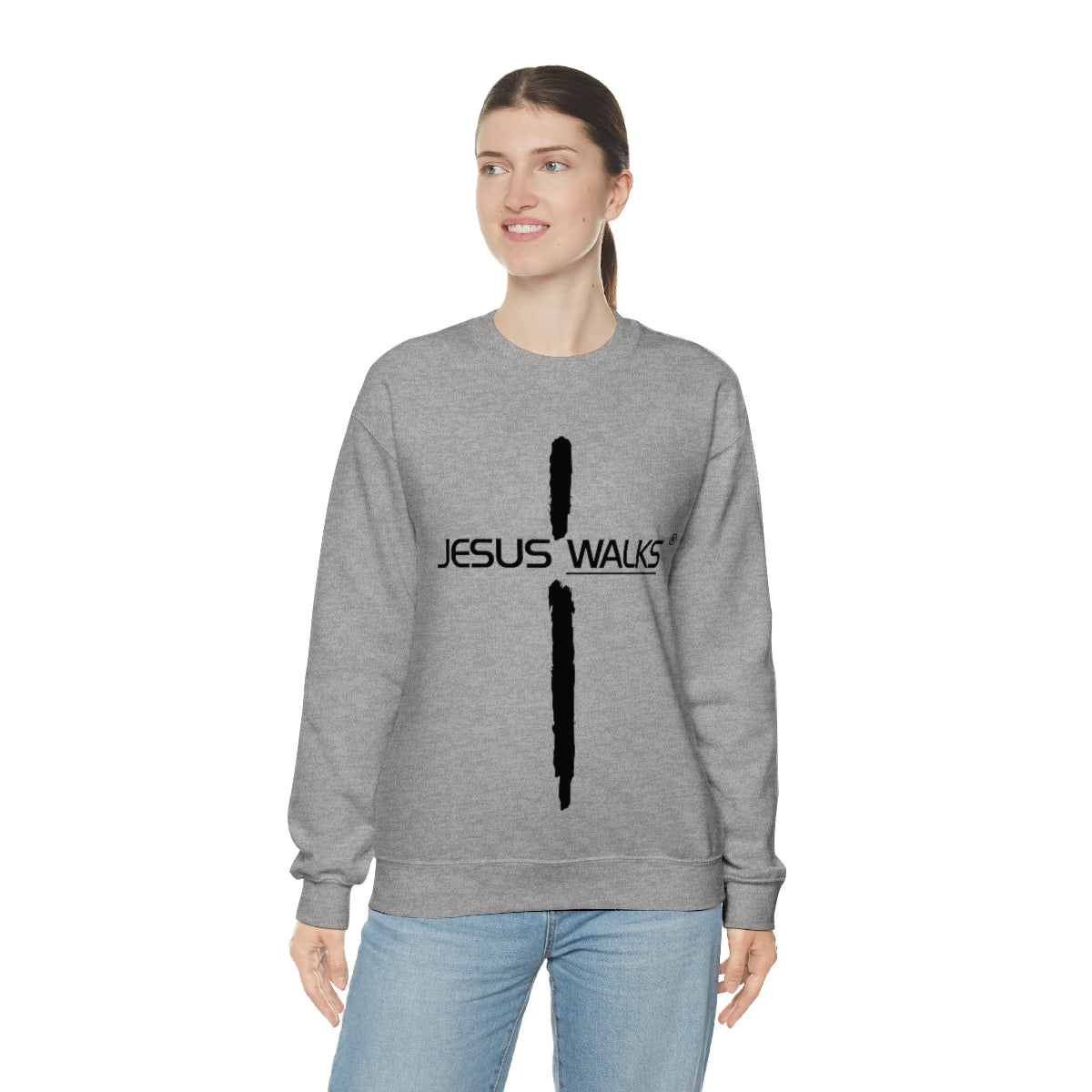 Jesus Walks Unisex Heavy Blend™ Crewneck Sweatshirt