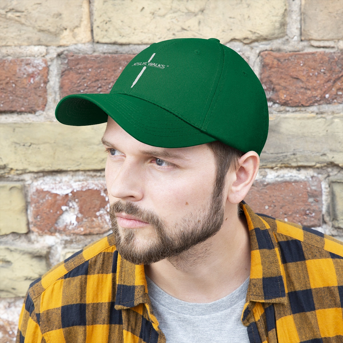 jesus-walks-unisex-cross-twill-hat. jpg