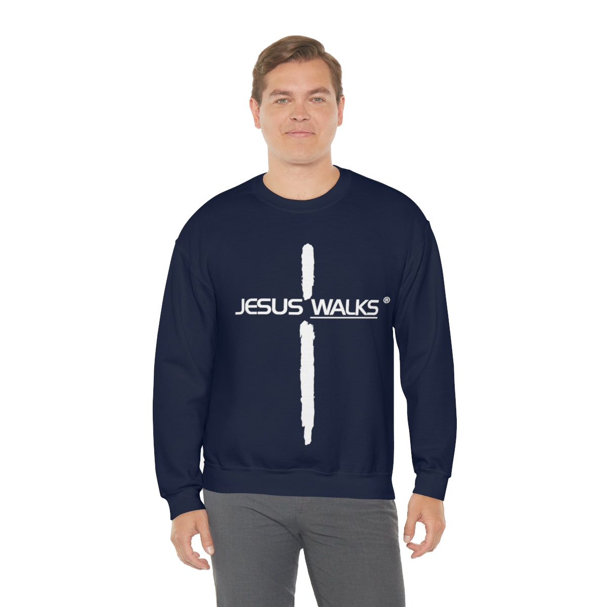 Jesus Walks Unisex Heavy Blend™ Crewneck Sweatshirt