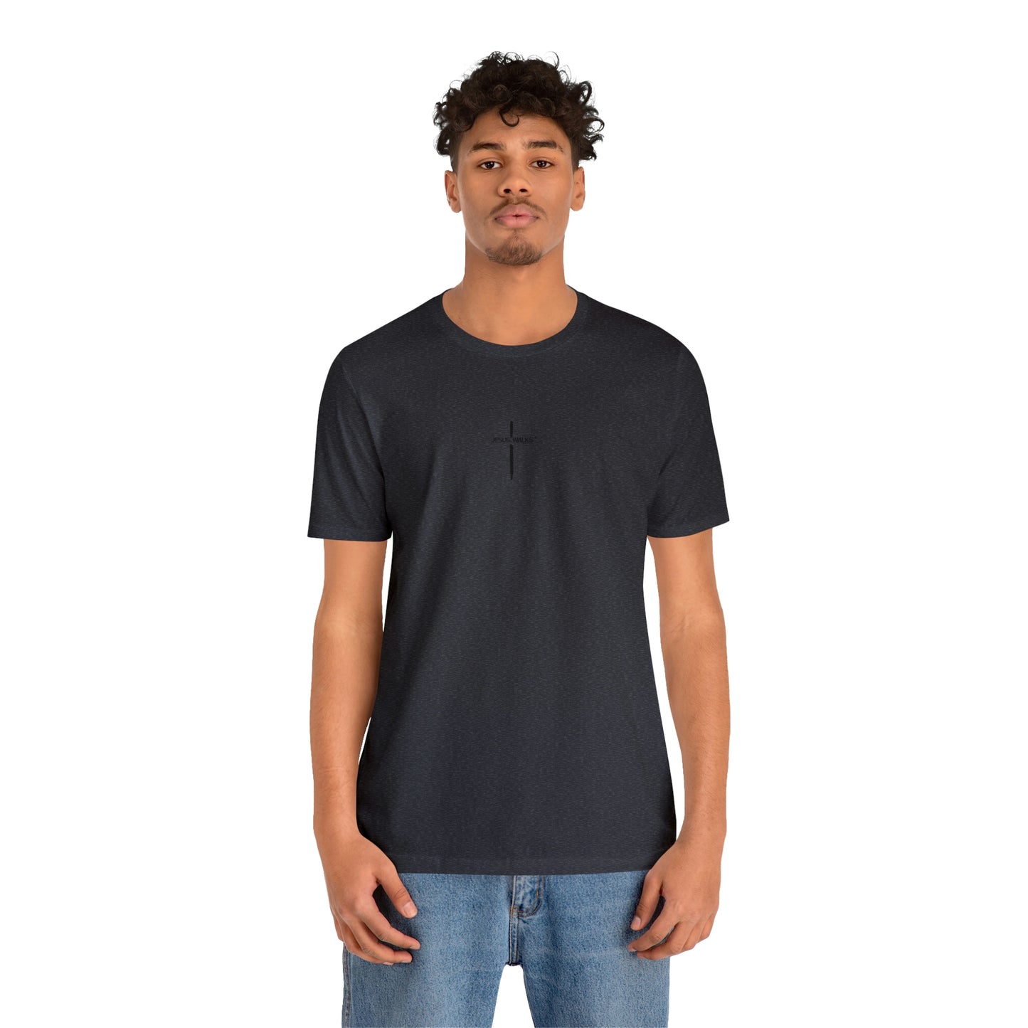 Jesus Walks Center Cross Short Sleeve Tee