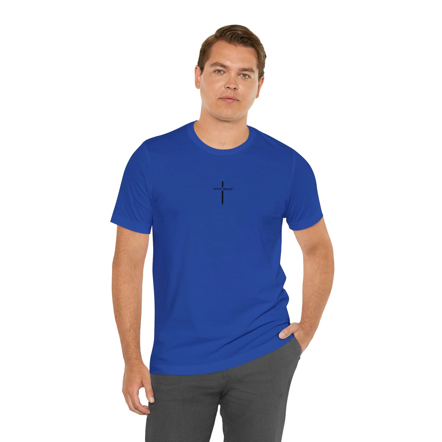 Jesus Walks Center Cross Short Sleeve Tee