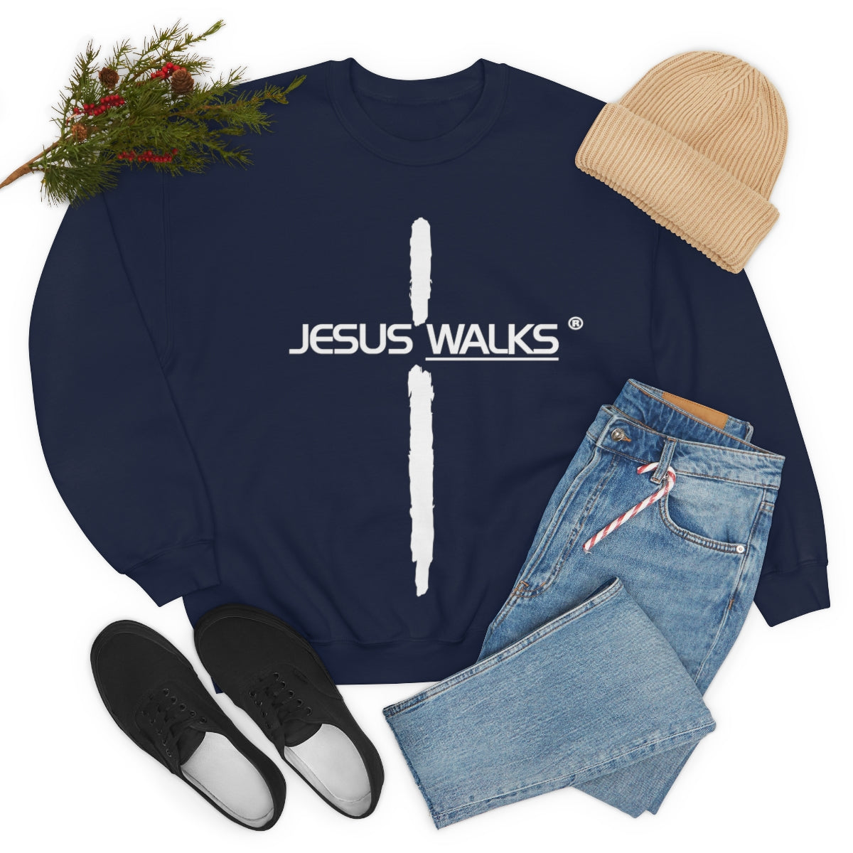 Jesus Walks Unisex Heavy Blend™ Crewneck Sweatshirt