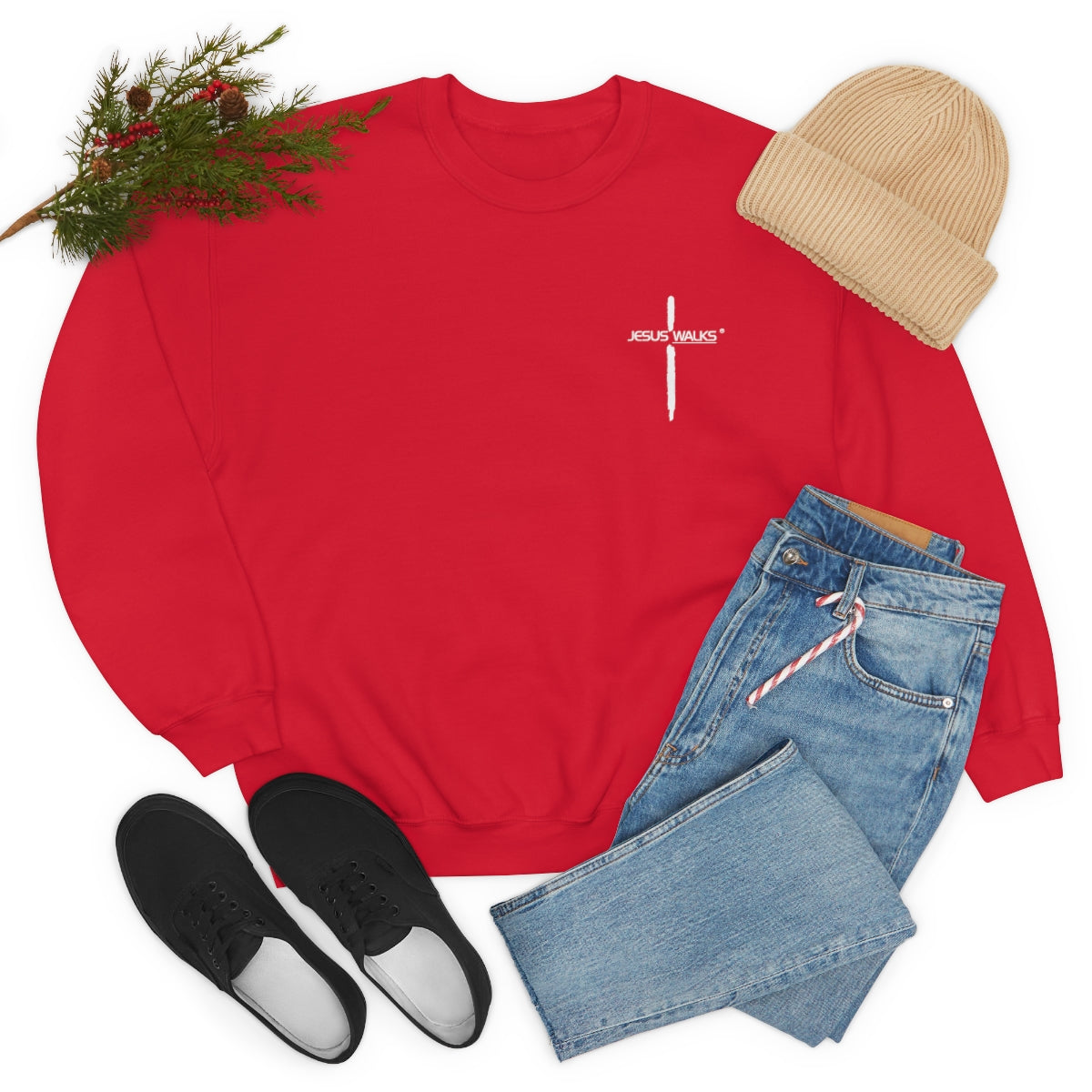 Jesus Walks Unisex Heavy Blend™ Crewneck Sweatshirt