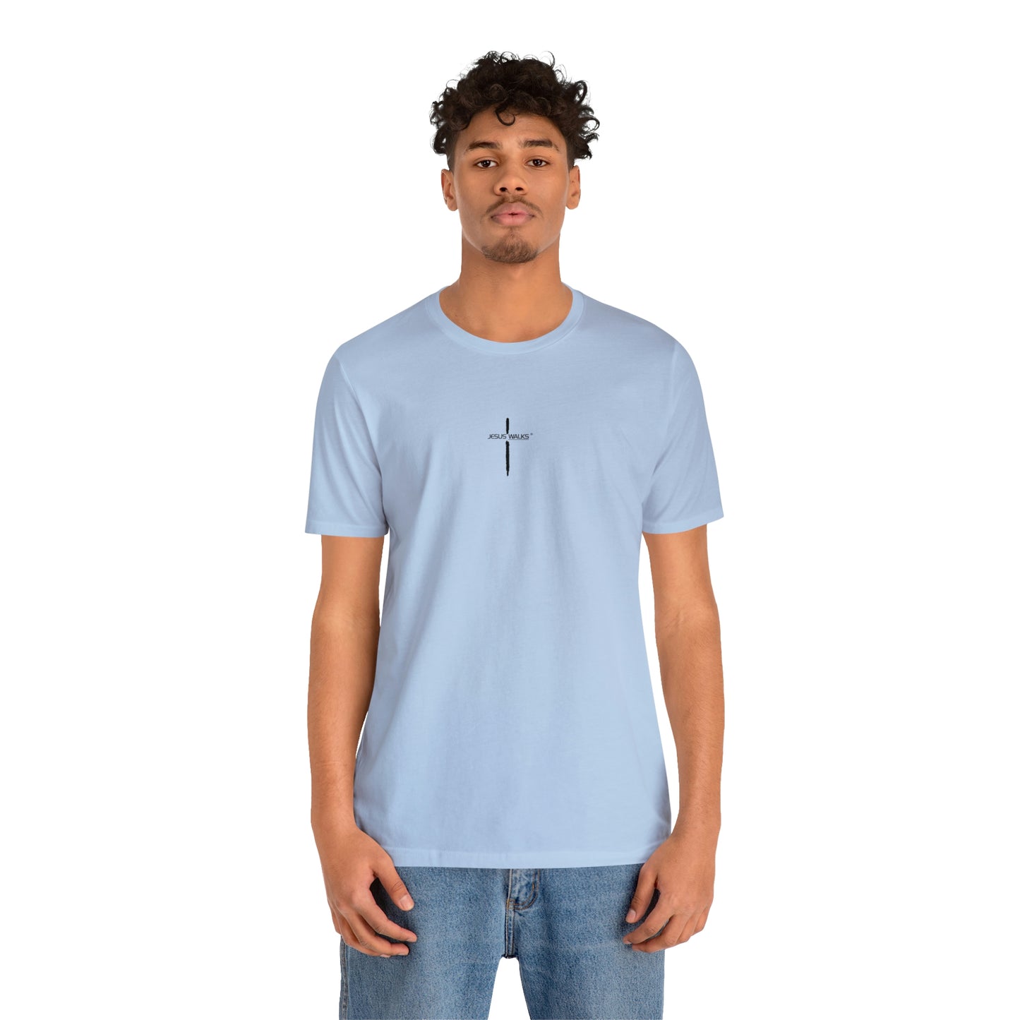 Jesus Walks Center Cross Short Sleeve Tee