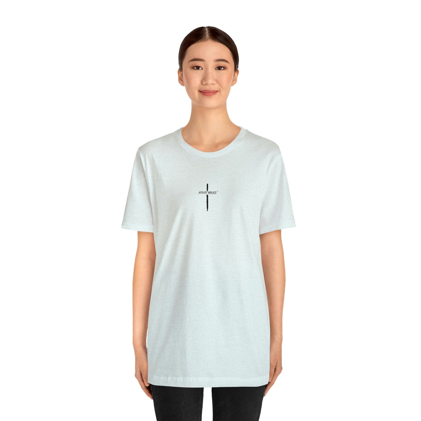 Jesus Walks Center Cross Short Sleeve Tee