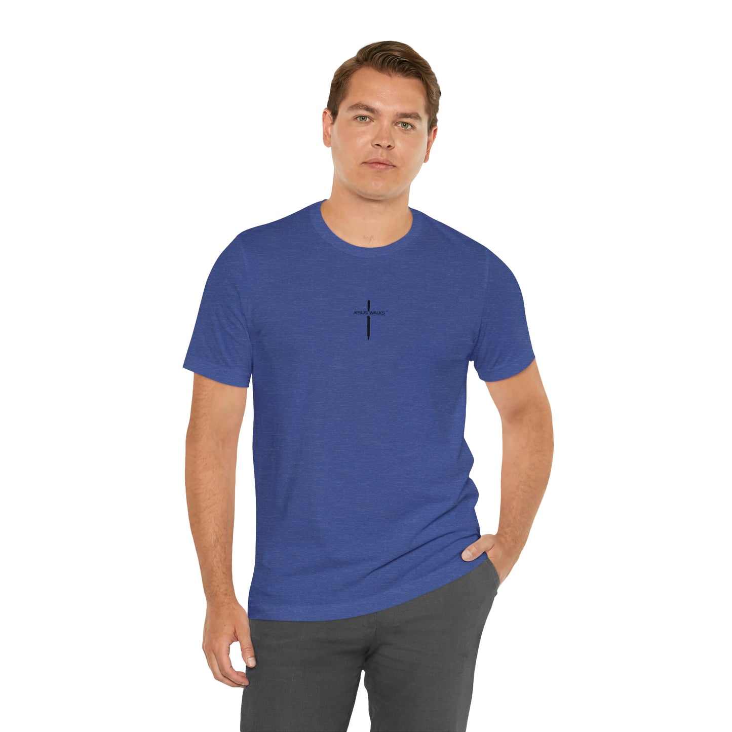 Jesus Walks Center Cross Short Sleeve Tee
