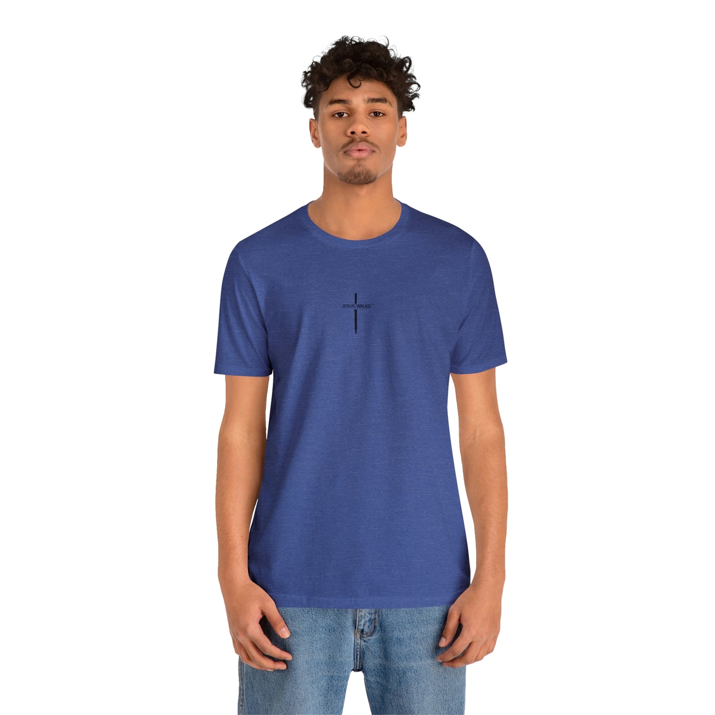 Jesus Walks Center Cross Short Sleeve Tee