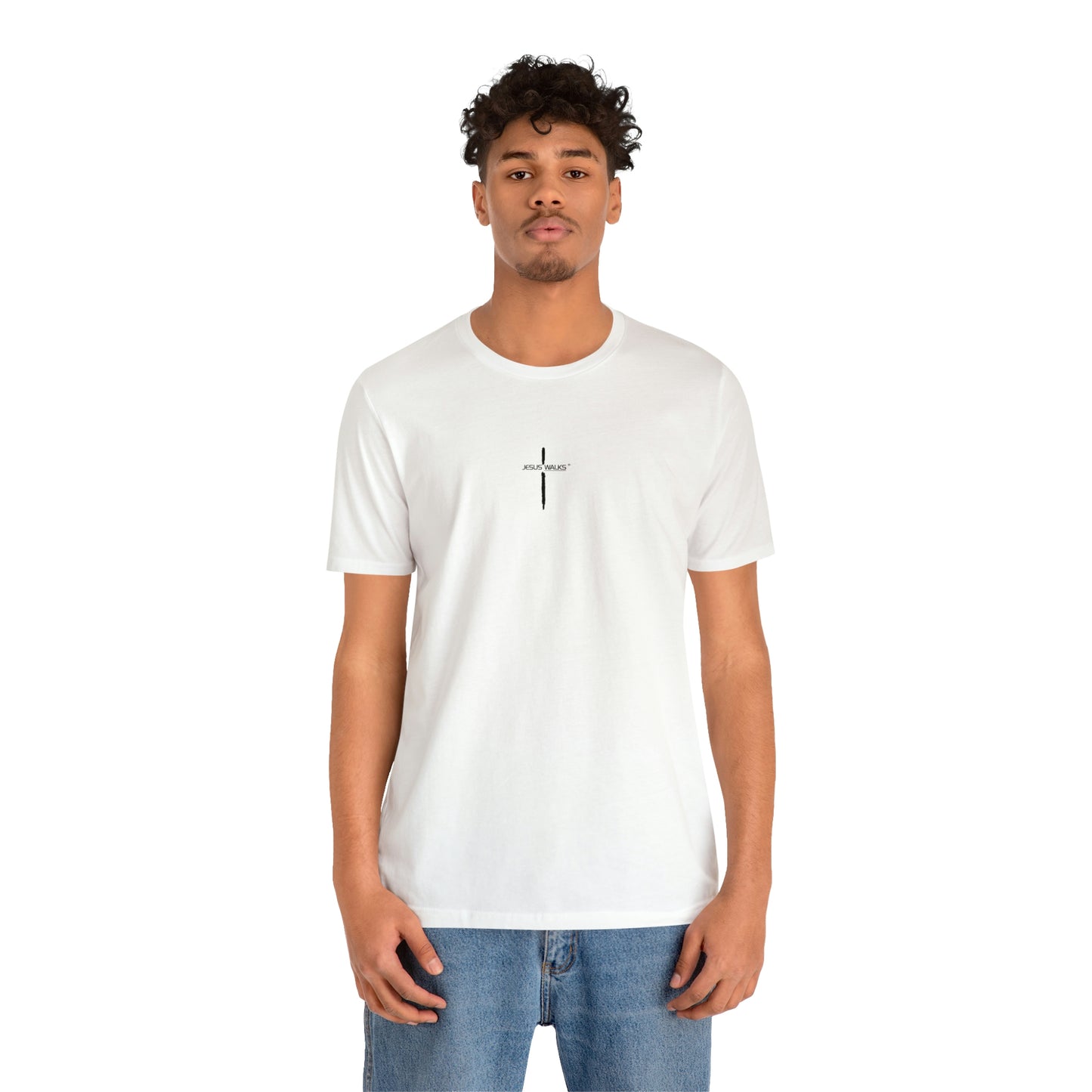 Jesus Walks Center Cross Short Sleeve Tee