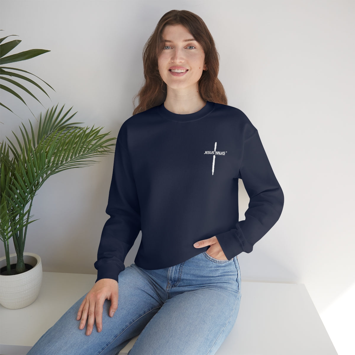 Jesus Walks Unisex Heavy Blend™ Crewneck Sweatshirt