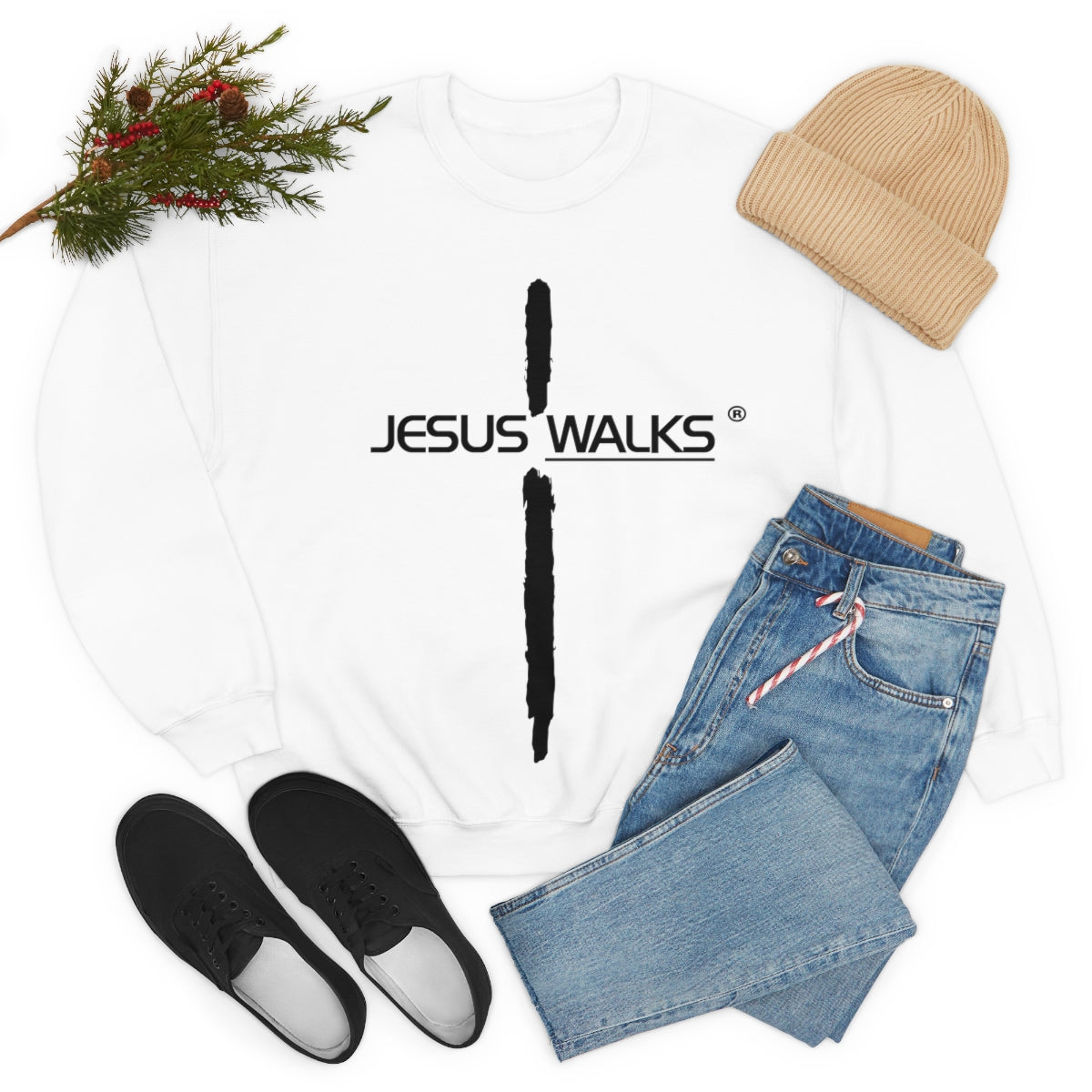 Jesus Walks Unisex Heavy Blend™ Crewneck Sweatshirt