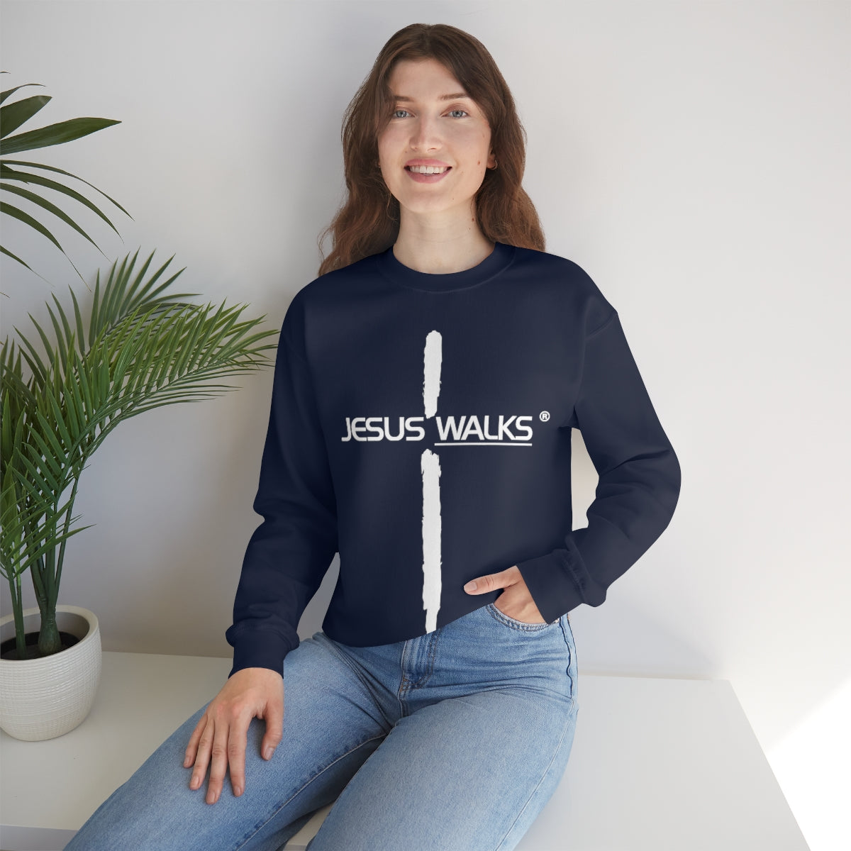 Jesus Walks Unisex Heavy Blend™ Crewneck Sweatshirt