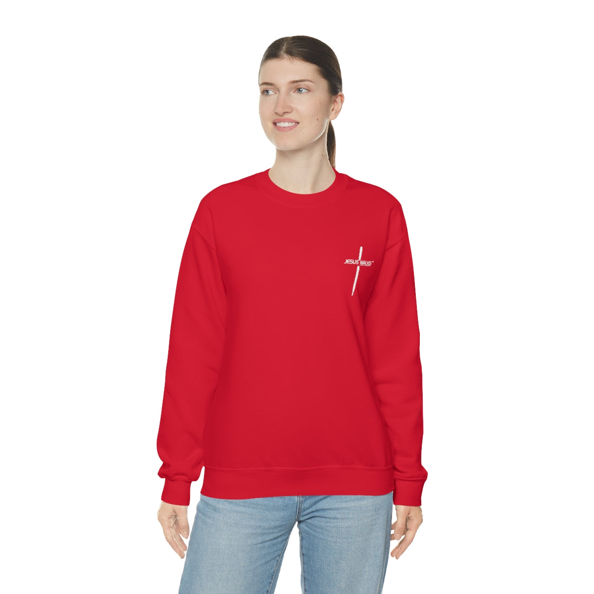 Jesus Walks Unisex Heavy Blend™ Crewneck Sweatshirt