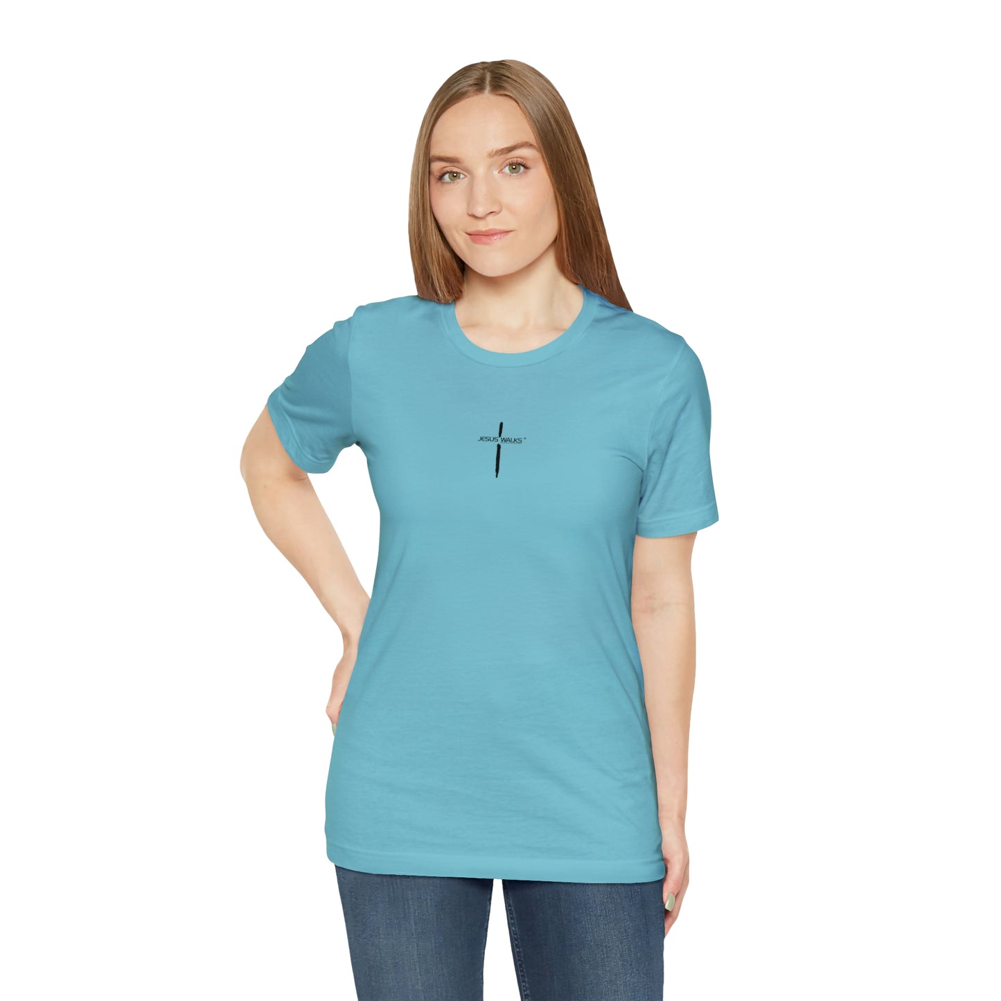 Jesus Walks Center Cross Short Sleeve Tee
