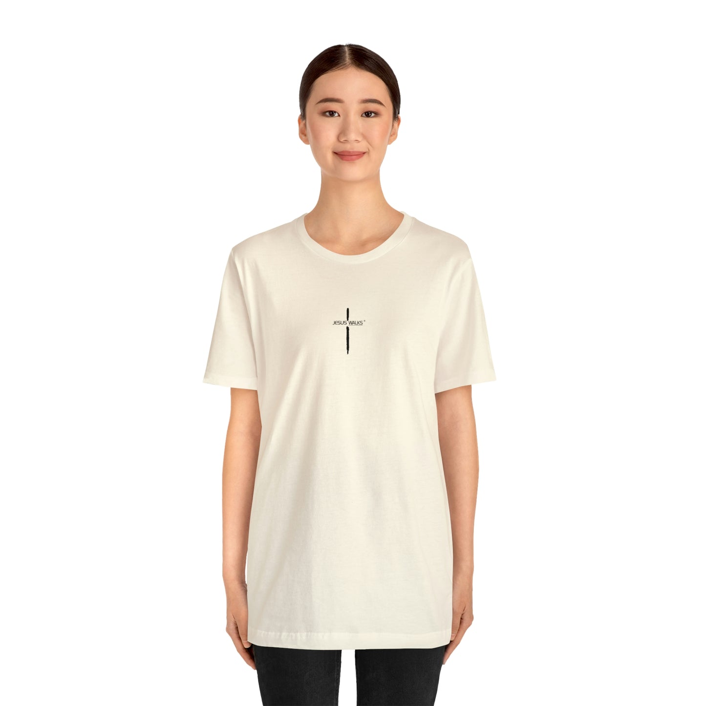 Jesus Walks Center Cross Short Sleeve Tee