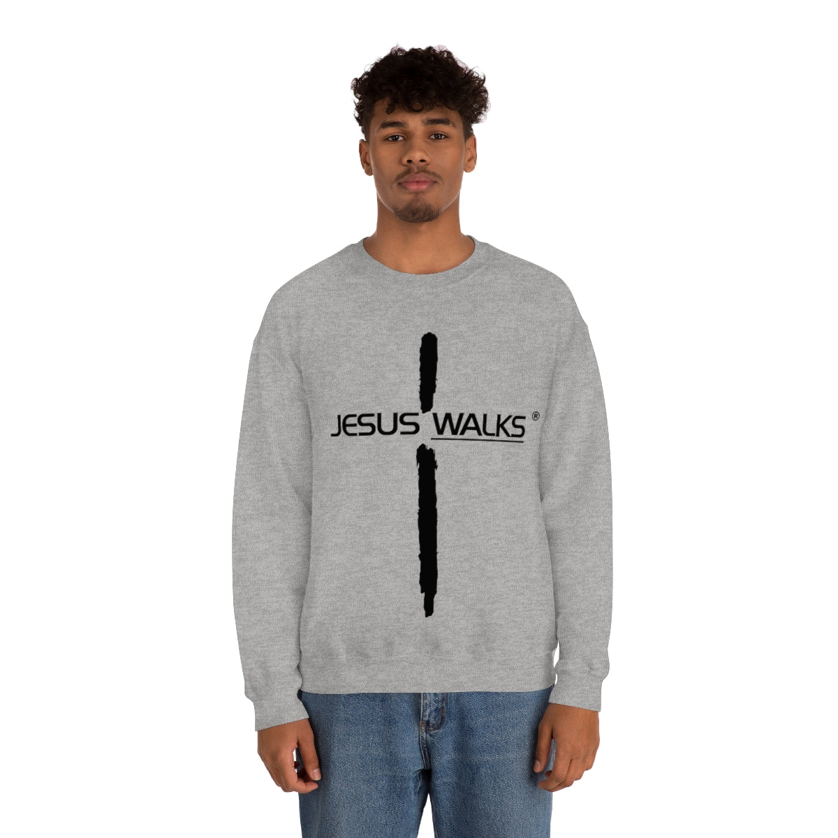 Jesus Walks Unisex Heavy Blend™ Crewneck Sweatshirt