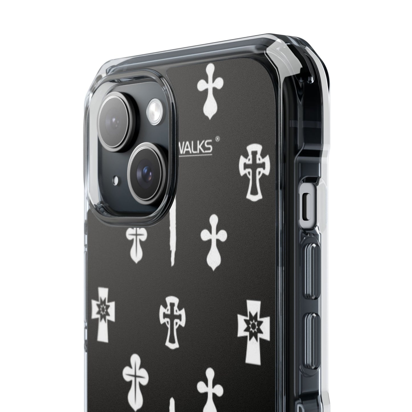 JESUS WALKS Impact-Resistant Designer iPhone 15 Dual-Layer Protective Phone Case