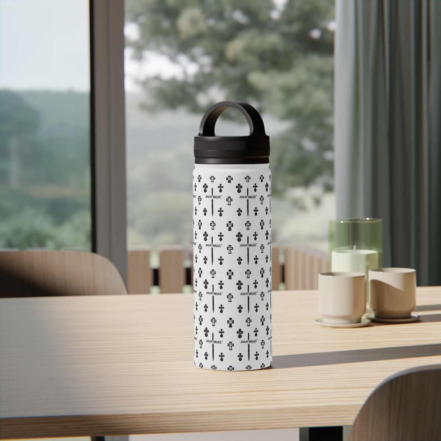 Jesus Walks Designer Stainless Steel Water Bottle