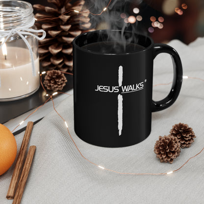 Jesus Walks 11oz Black Mug