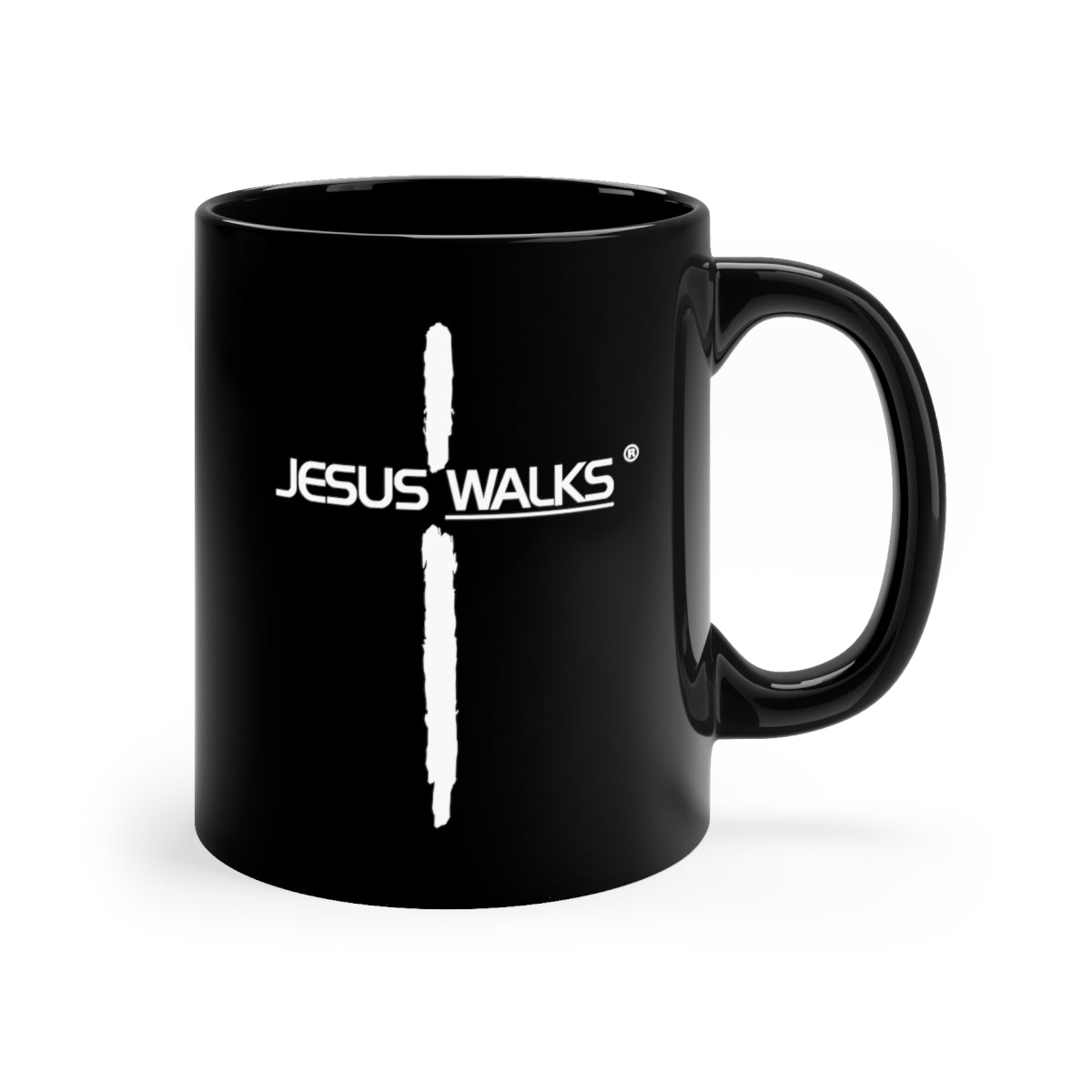 Jesus Walks 11oz Black Mug