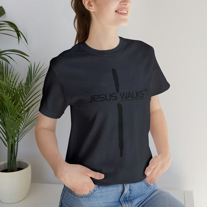 Jesus Walks Unisex Short Sleeve Big Cross Tee