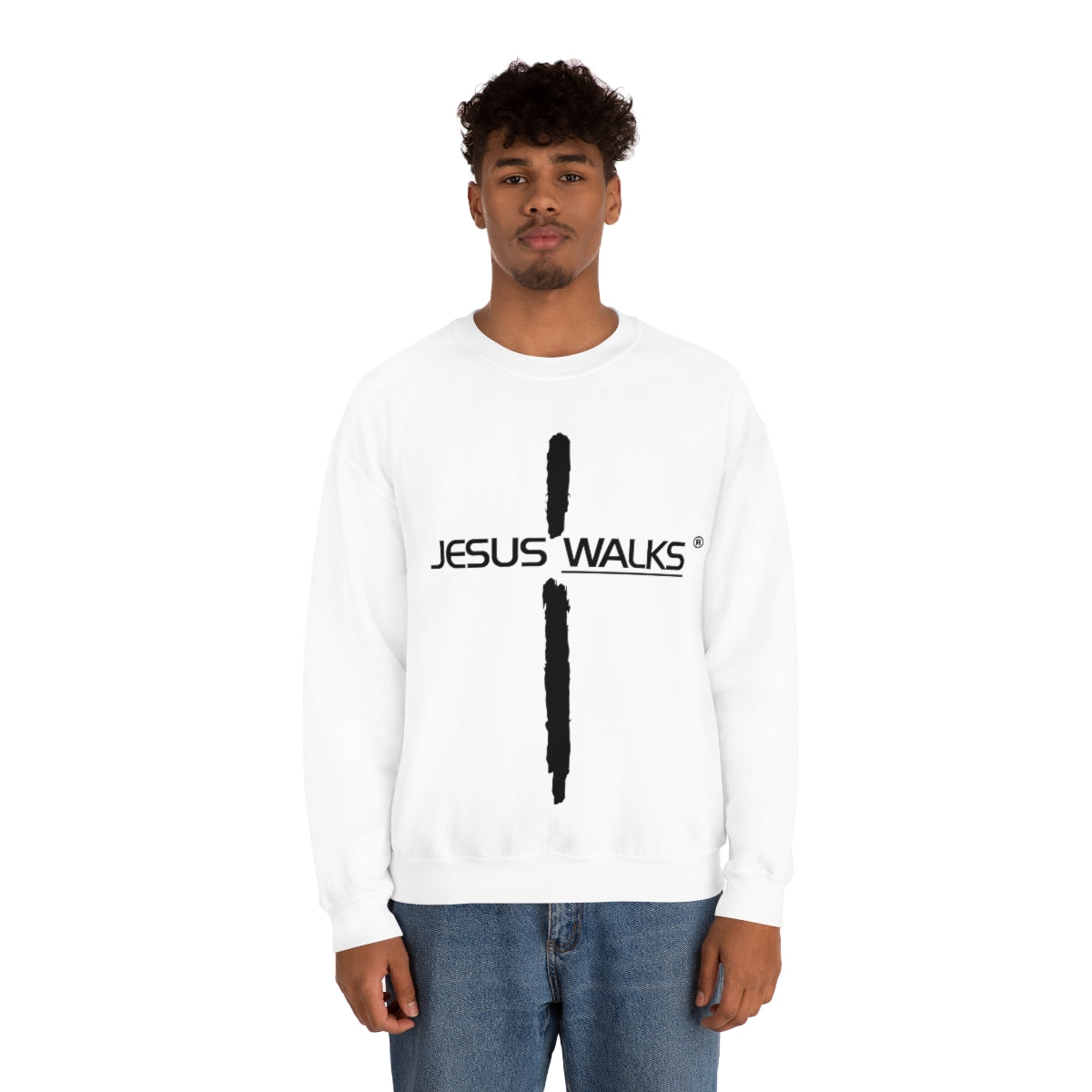Jesus Walks Unisex Heavy Blend™ Crewneck Sweatshirt