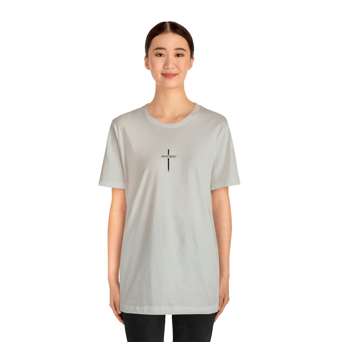 Jesus Walks Center Cross Short Sleeve Tee